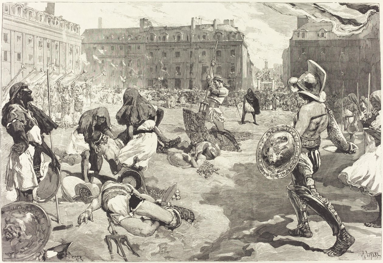 Rennesfestivalen. Den store romerske kavalkaden, 18831890. av Daniel Urrabieta Vierge