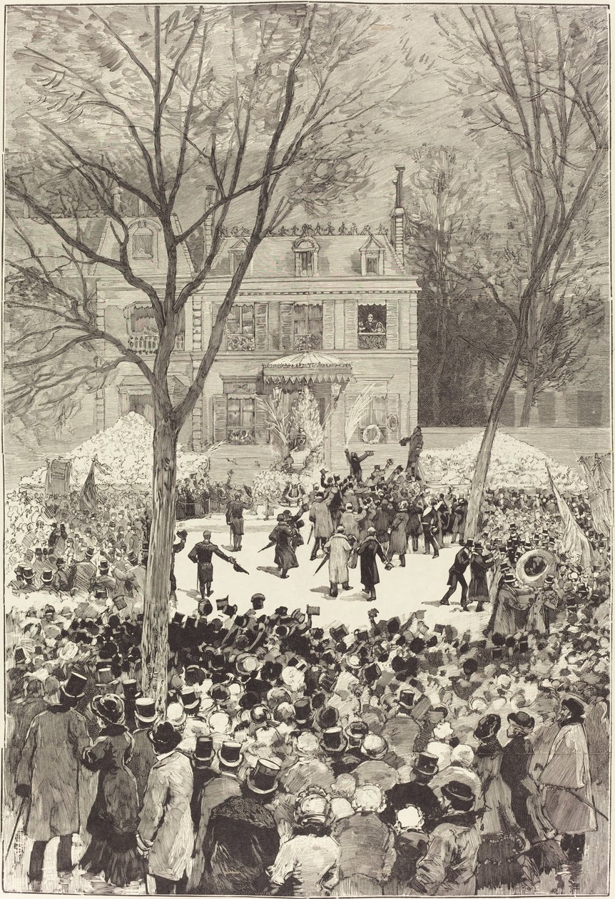 Populær demonstrasjon 27. februar for å feire 80-året for Victor Hugo, 1881. av Daniel Urrabieta Vierge