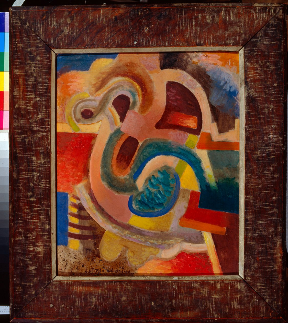 "Abstract Composition No 8" (Abstract Composition No 8) Maleri av Vladimir Davidovich Baranov-Rossine (Baranov Rossine) (1888-1942) 1913 Dim 64x50 cm Privat samling av Daniel Vladimir Baranoff Rossine