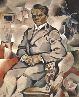 Portrett av Ivan Fedorovich Kolesnikov (1887-1929) (olje på lerret) av Daniel Vladimir Baranoff Rossine