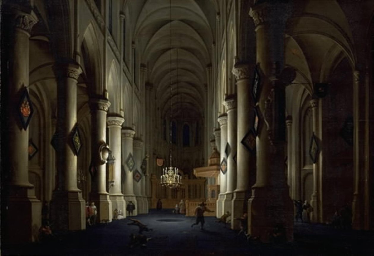 Interiør i en kirke av Daniel de Blieck