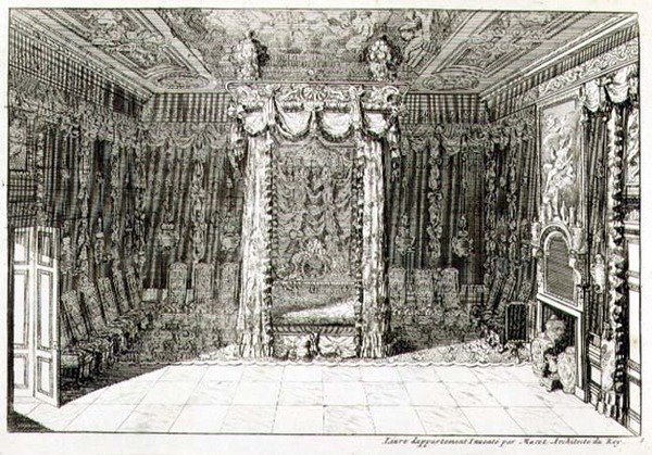 Design for et soverom med himmelseng, fra 