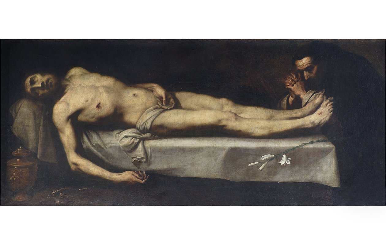 Dead Christ and Saint Dominic de Guzman, 1623 av Daniele Crespi