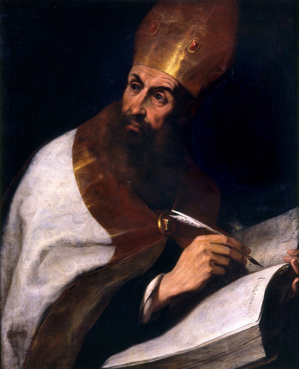 Saint Augustine Saint Augustine (Sant'Agostino) eveque av Hippo. Maleri av Daniele Crespi (1598-1630) 1623 Basilica San Giovanni, Busto Arsizio Italia av Daniele Crespi