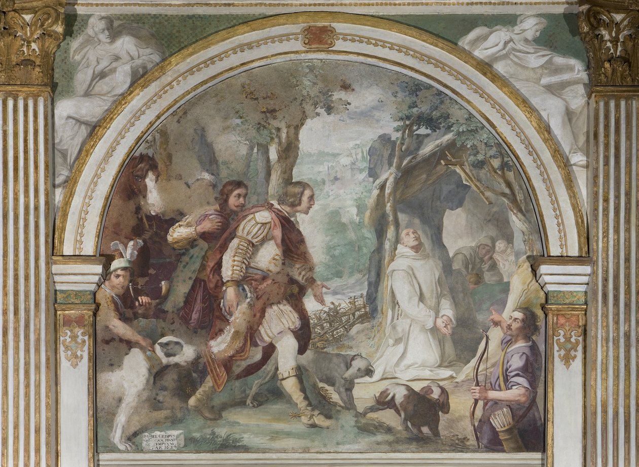 Saint Hugh møte med Roger av Calabria, 1629 av Daniele Crespi