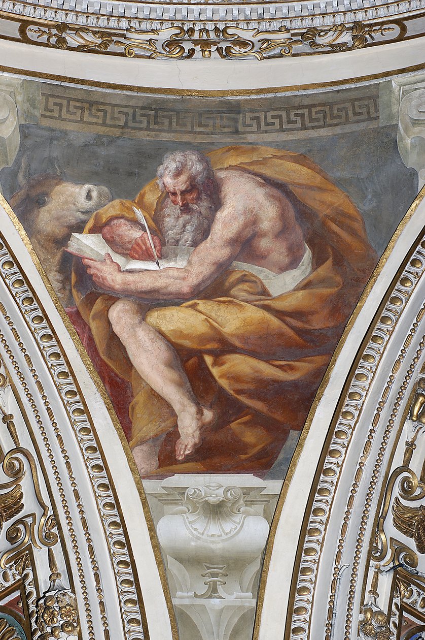 Saint Luke (fresko) av Daniele Crespi