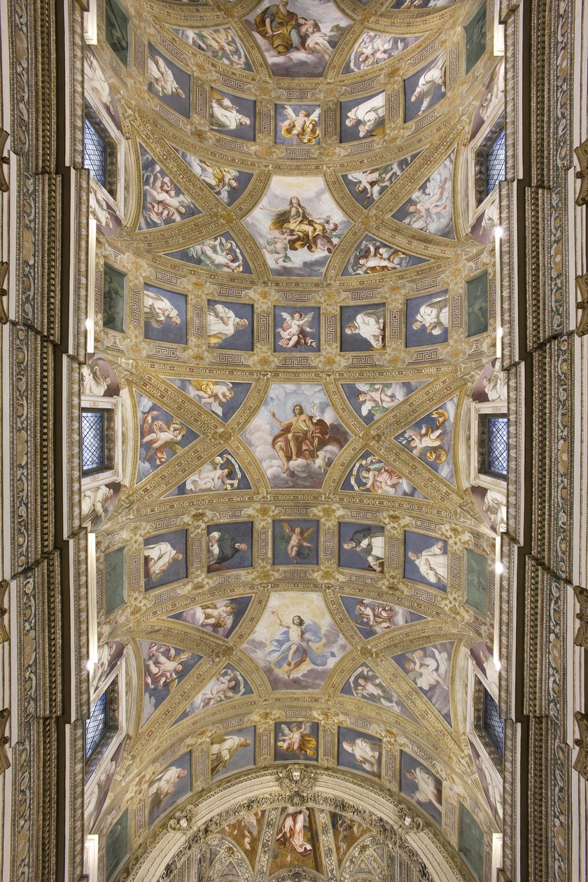 Hvelv av sentralskipet, kirken S. Maria Assunta av Daniele Crespi