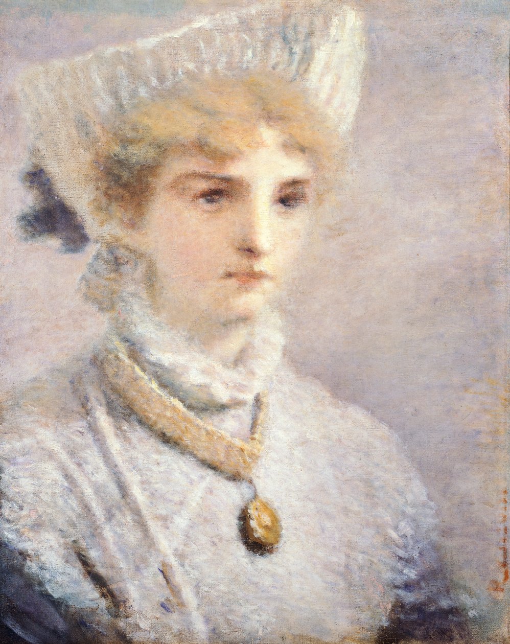 Jente i hvitt av Daniele Ranzoni (1843-1889) av Danielle Ranzoni