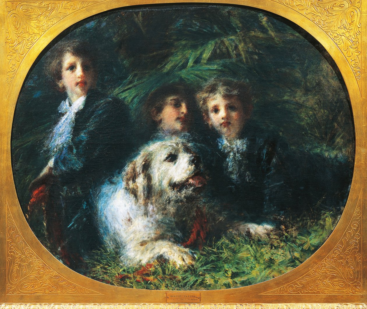 Troubetzkoy Boys with a Dog, av Daniele Ranzoni av Danielle Ranzoni