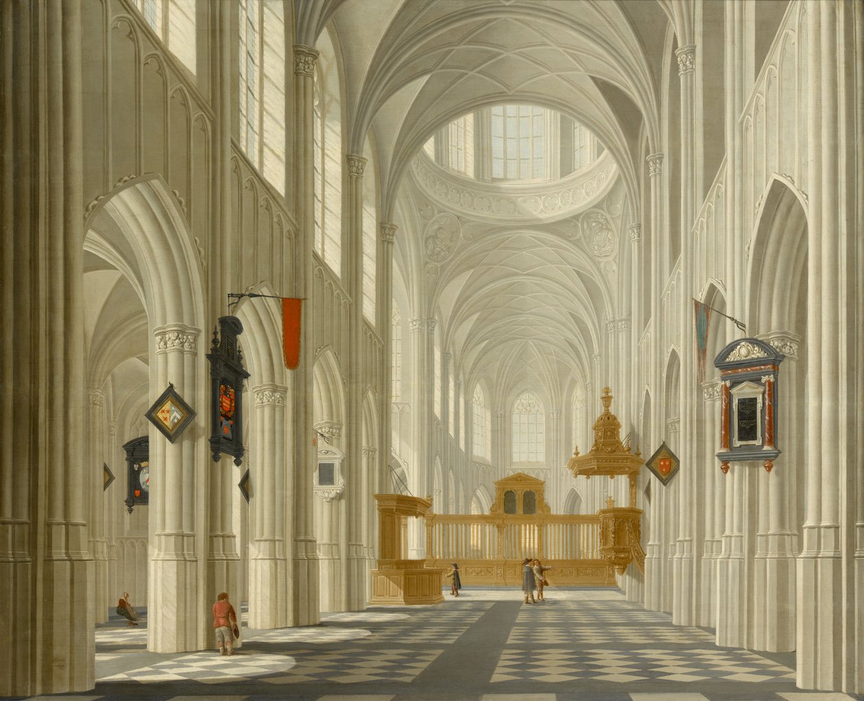 Interiør i en kirke av Daniel de Blieck