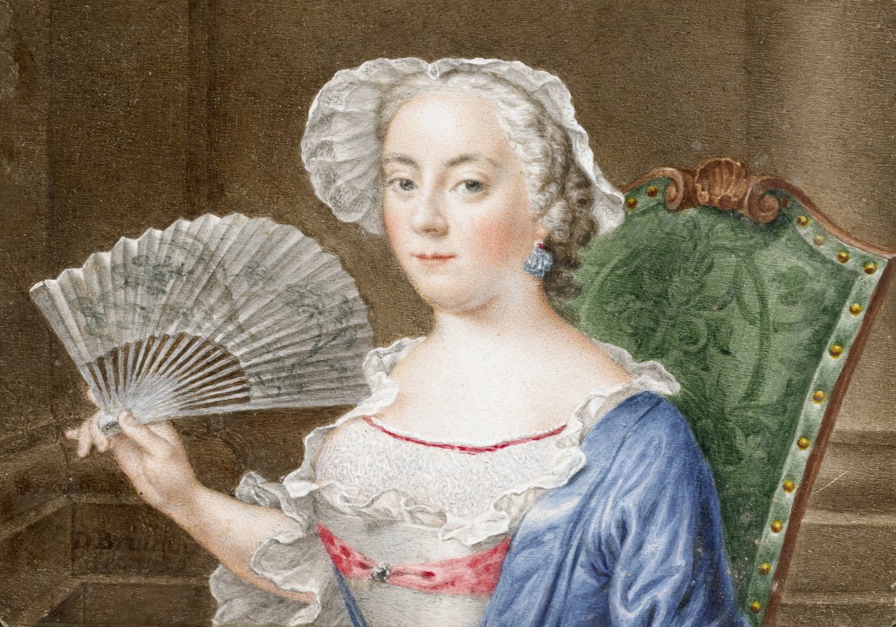 Portrett av en dame med vifte av Daniël Bruyninx