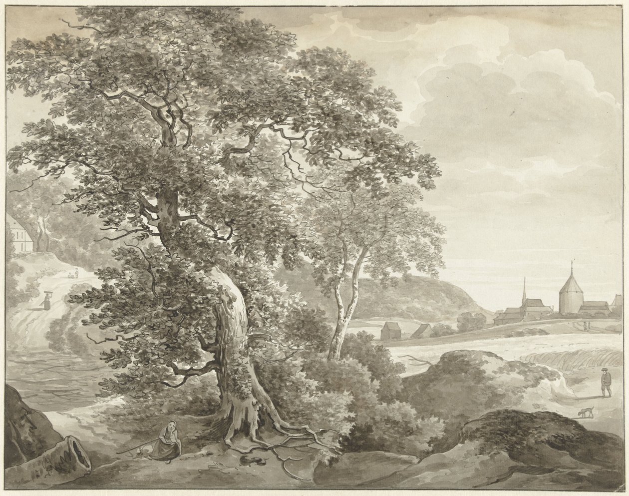 Landskap til Ruisdael av Daniël Dupré