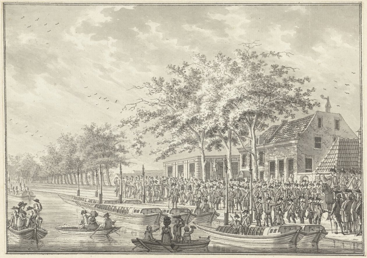 Amsterdammers avgang til Utrecht, 1787 av Daniël Kerkhoff