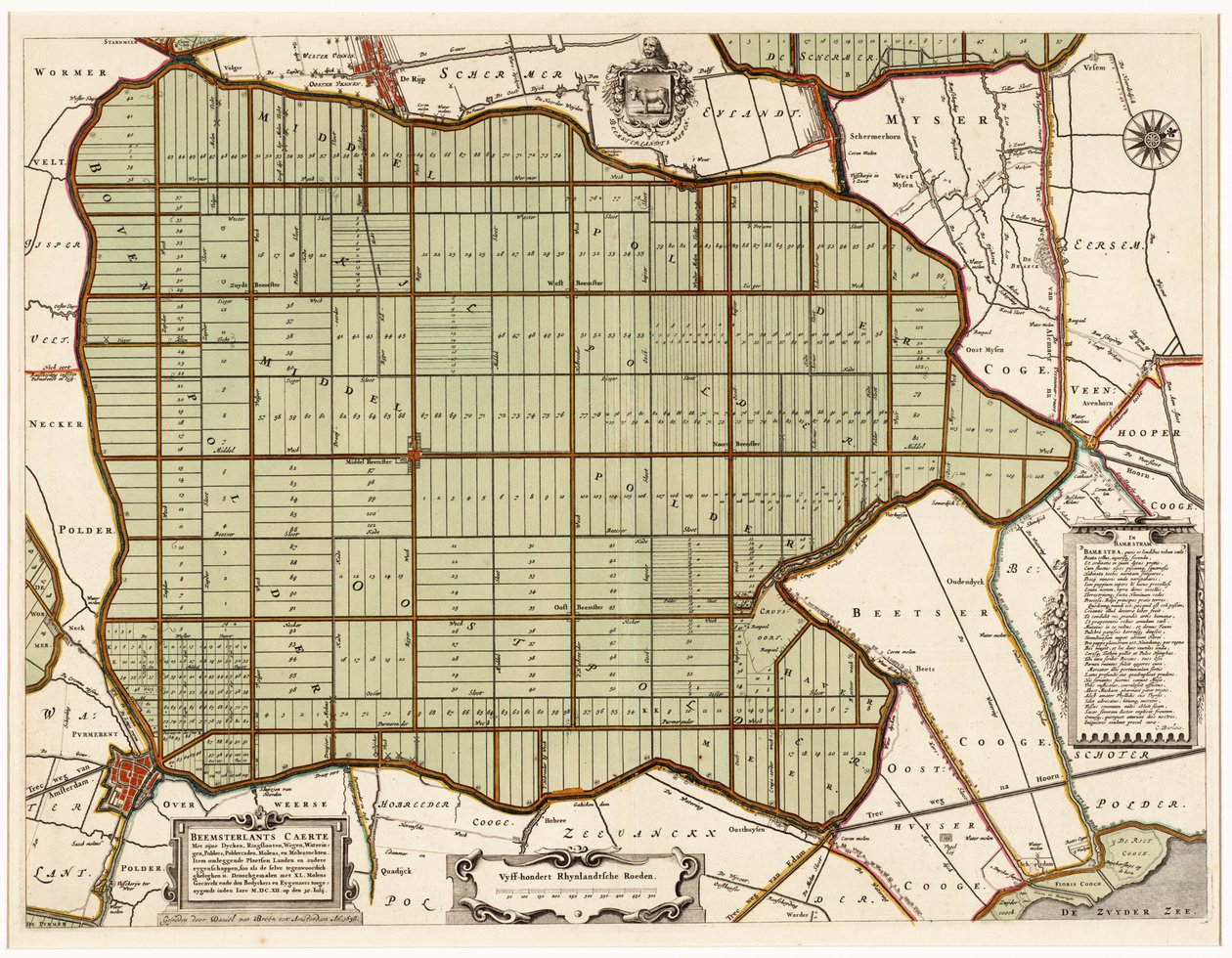 Beemsterlants Caerte, Historisk kart over Beemster, Nederland av Daniël van Breen