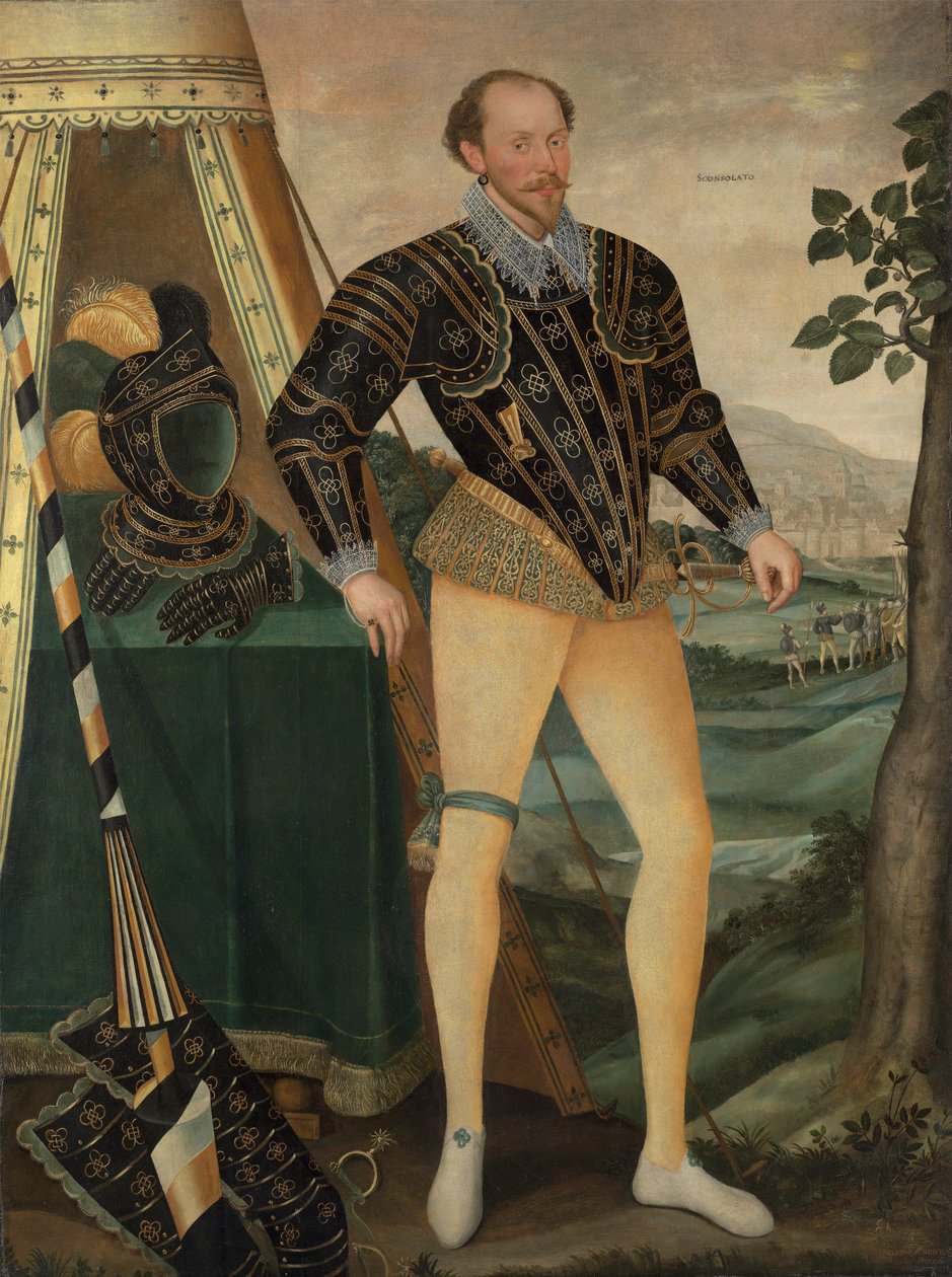 Sir William Drury, fra Hawstead, Suffolk (1550–1590) av Daniël van den Queborne