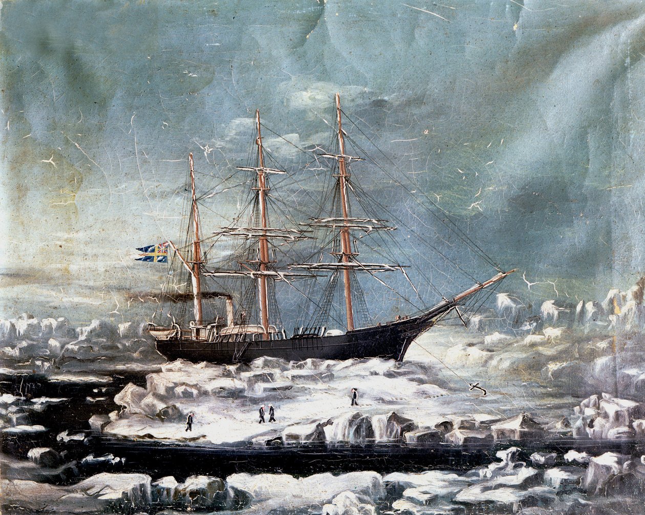 The Ship of the Finish Explorer, Nils Adolf Erik, Baron Nordenskjold, c.1880 av Danish School