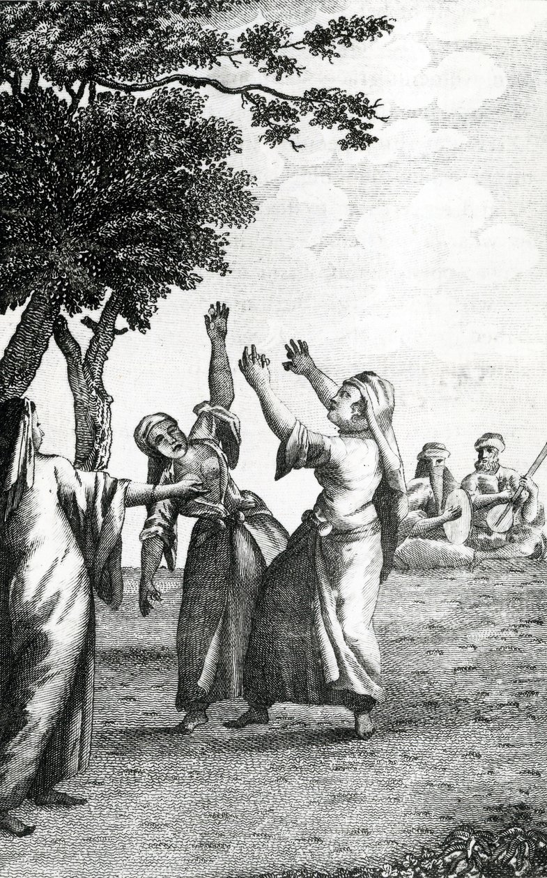 Dancing Girls in Egypt, hentet fra Niebuhrs Travels through Arabia og andre land i øst, 1792 av Danish School