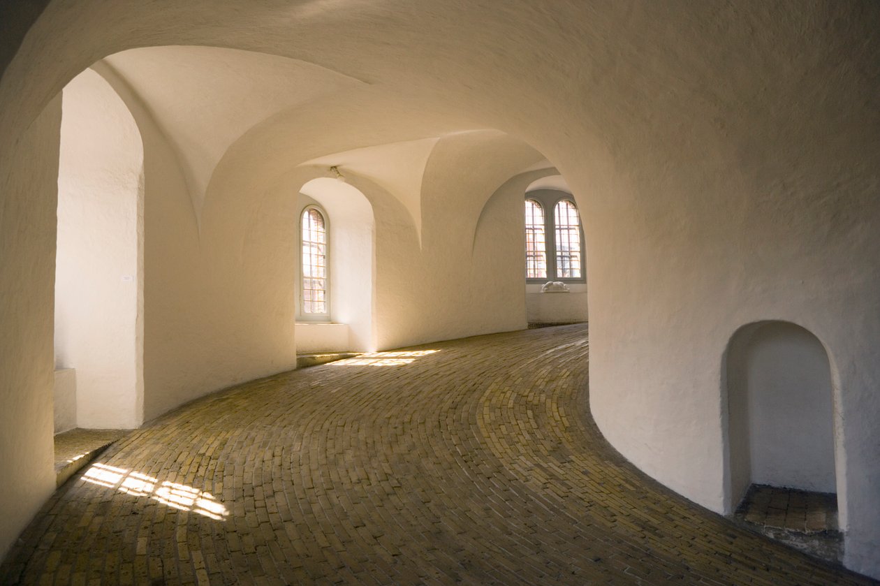 Interiøret i det runde tårnet, ferdigstilt 1643 av Danish School