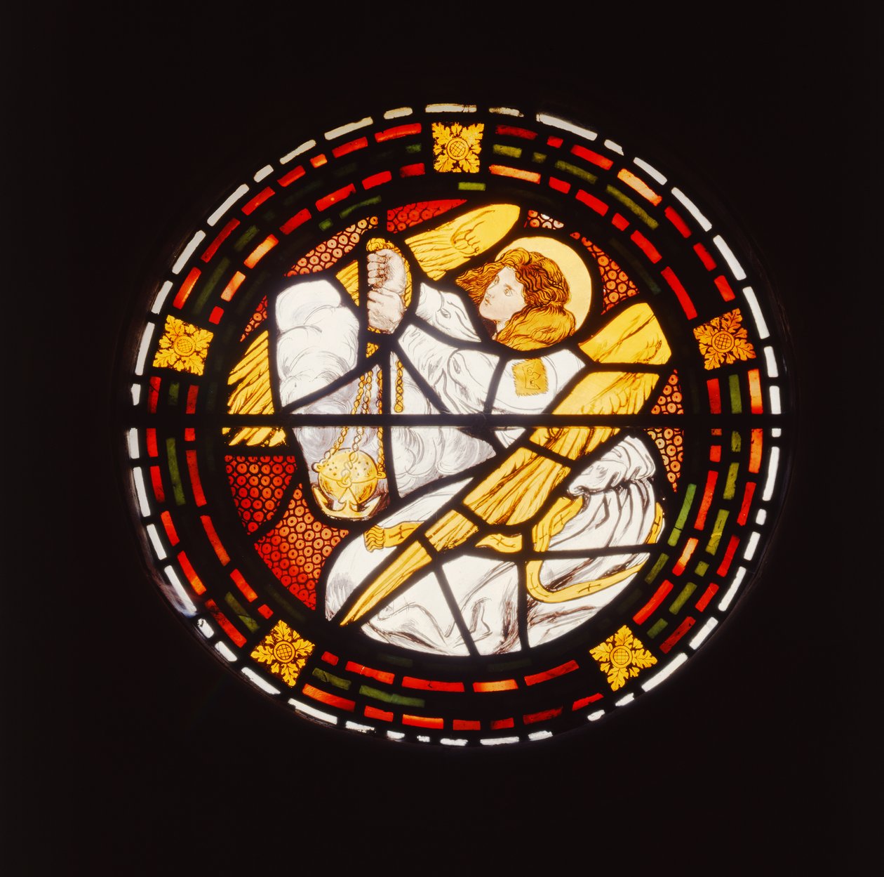 Engel som tilbyr røkelseskar, 1861 (farget glass) av Dante Gabriel Charles Rossetti