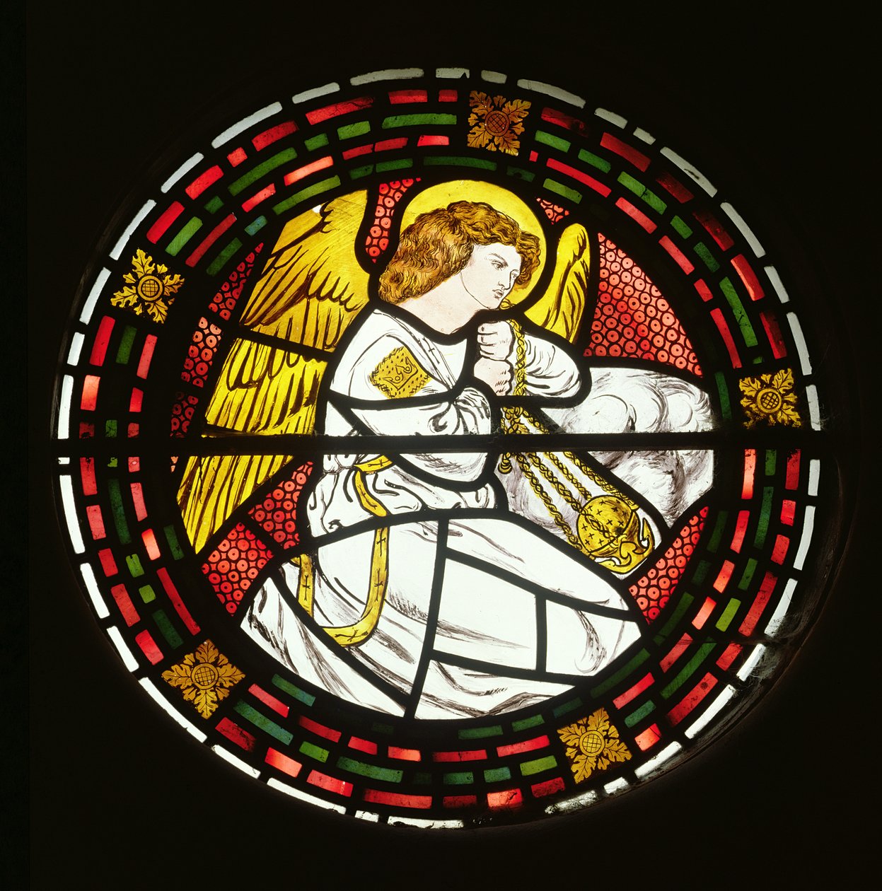 Engel med røkelseskar, 1861 (farget glass) av Dante Gabriel Charles Rossetti