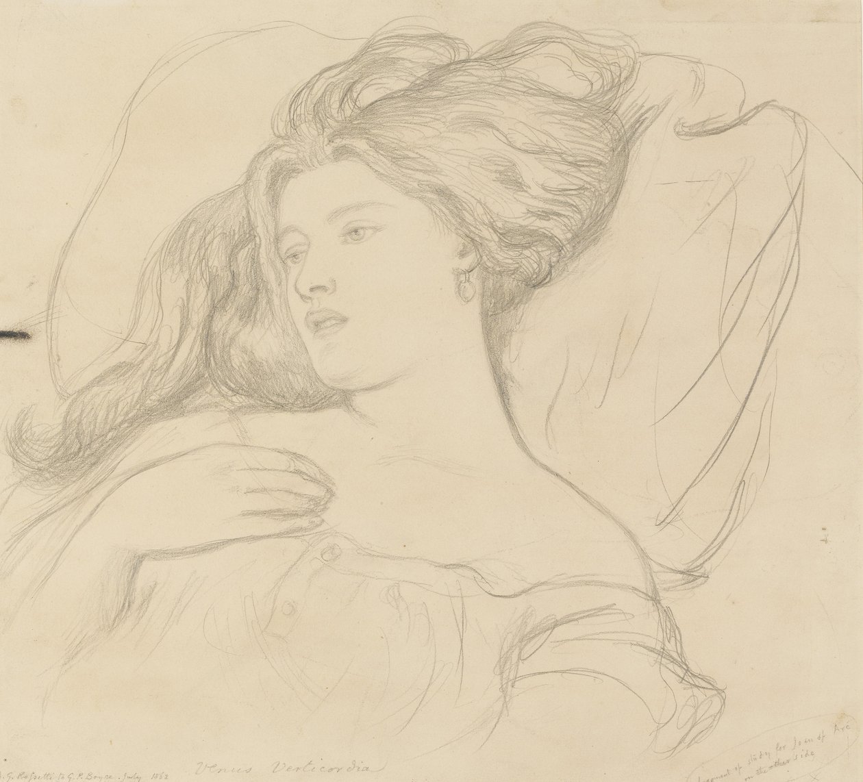 Fanny Cornforth, studie for "Joan of Arc" av Dante Gabriel Charles Rossetti