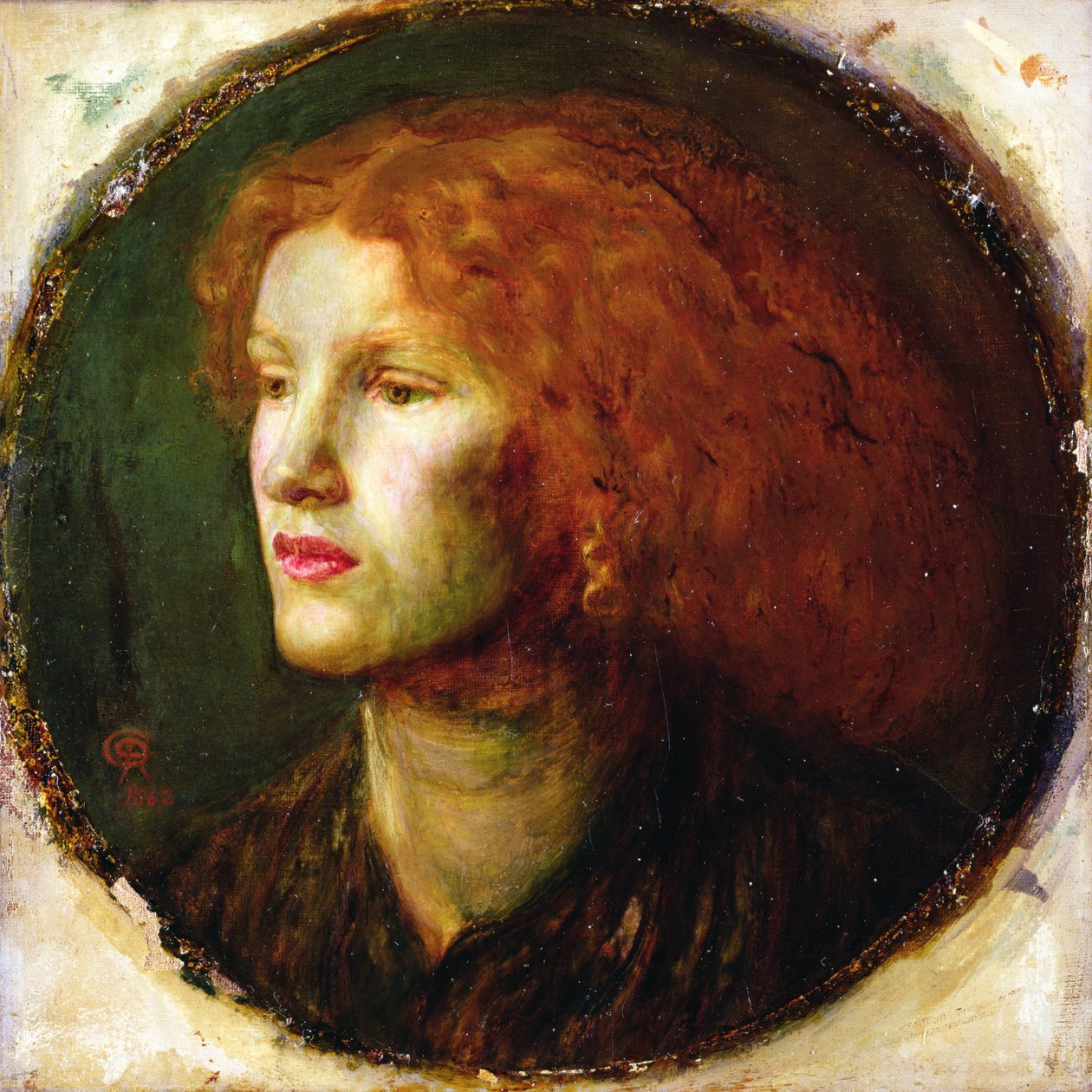 Portrett av Fanny Cornforth, ca. 1860 av Dante Gabriel Charles Rossetti