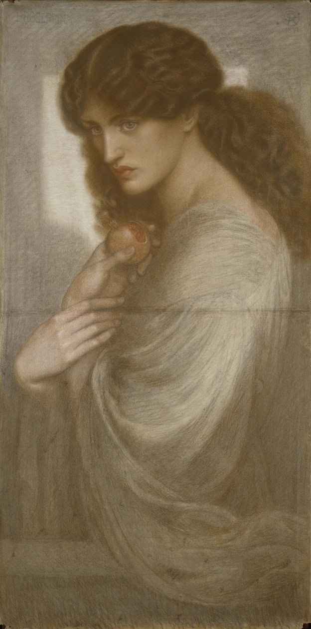 Proserpina, 1871 (farget kritt på papir) av Dante Gabriel Charles Rossetti