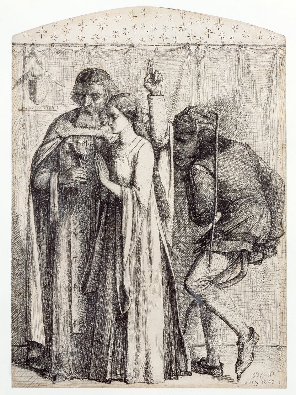 Satana i retro, 1848 av Dante Gabriel Charles Rossetti