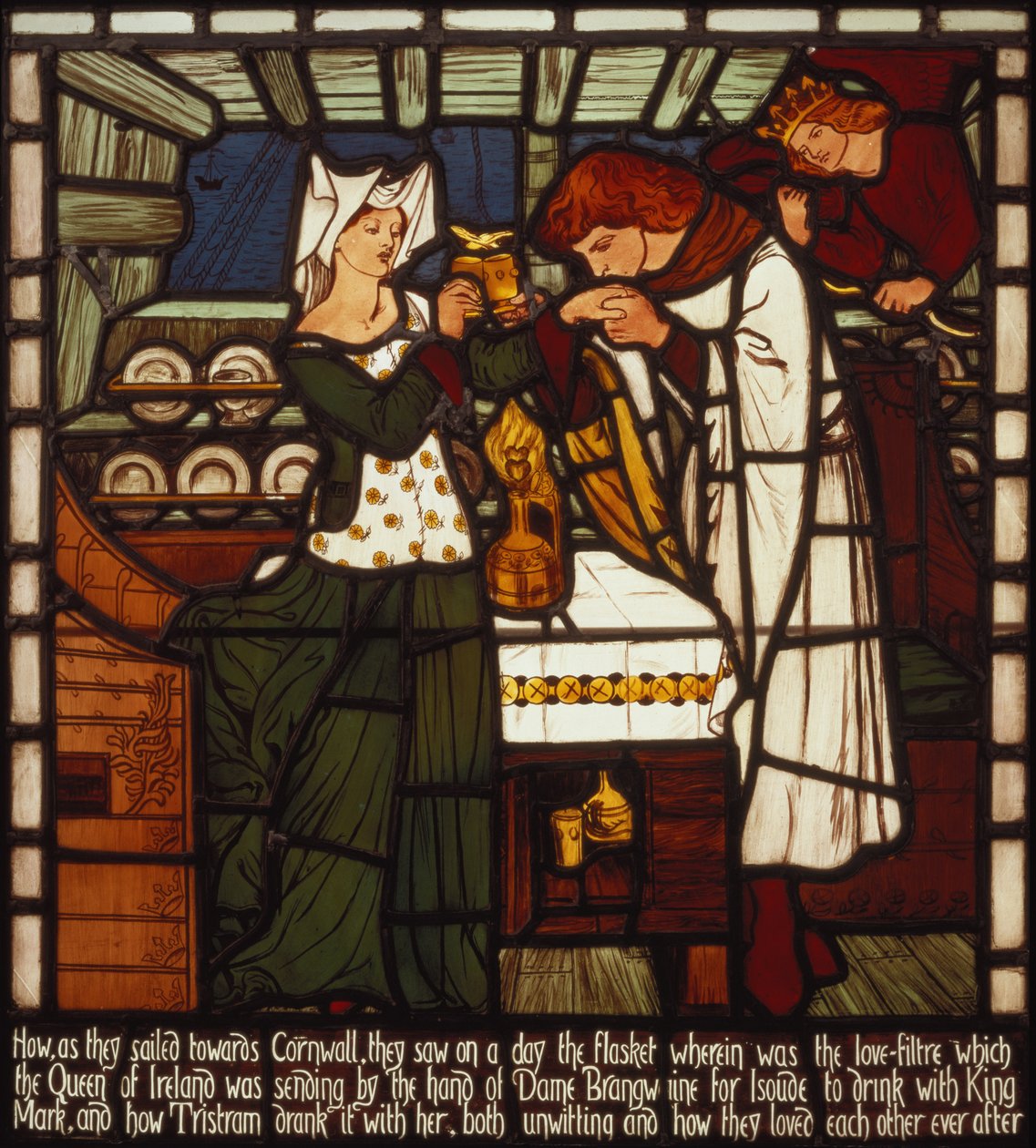 The Love Potion, beregnet på Isolde the Fair og King Mark of Cornwall, men drukket av Tristan og Isolde the Fair, fra 