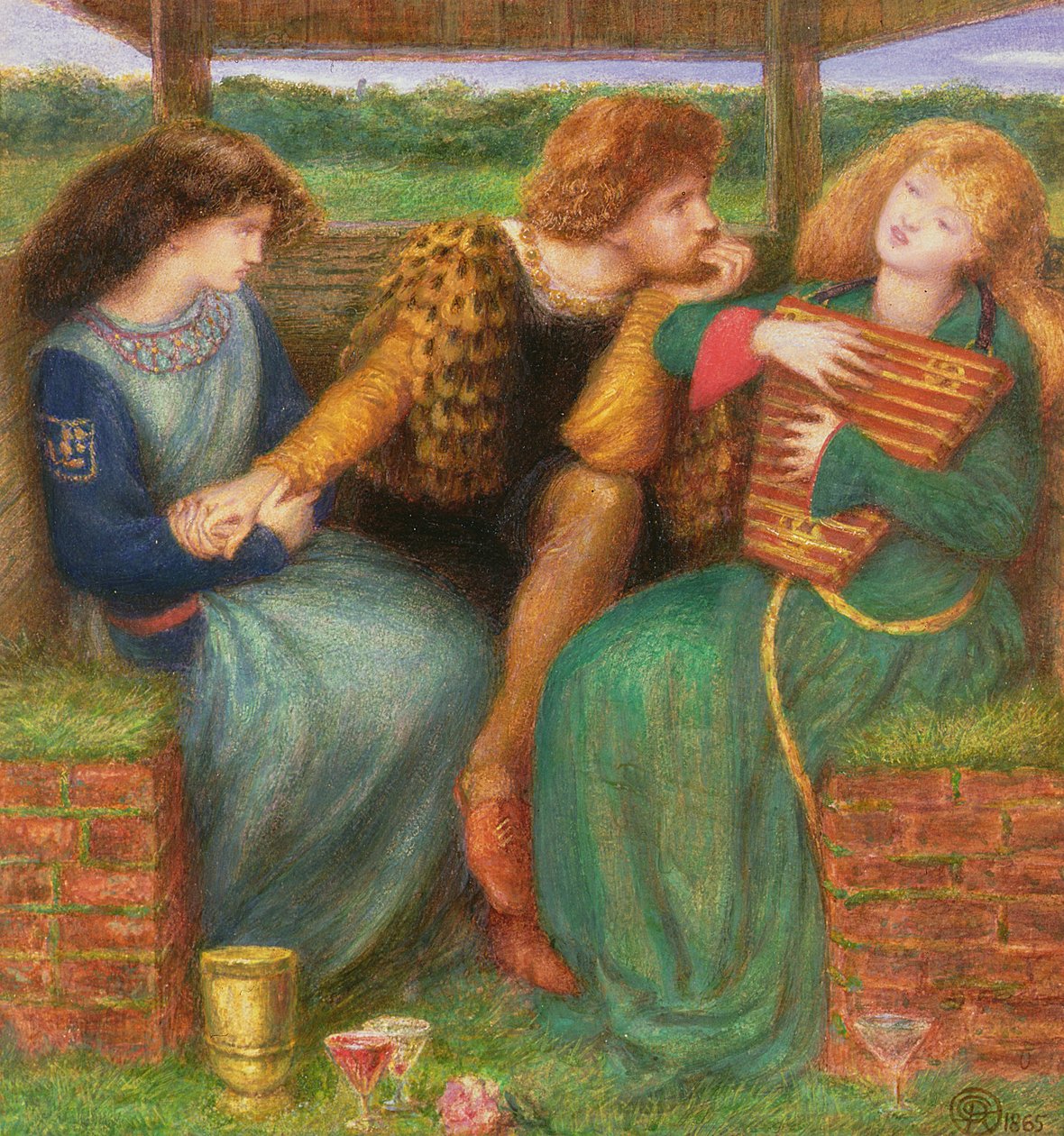 The Merciless Lady, 1865 (wc og kroppsfarge på papir) av Dante Gabriel Charles Rossetti