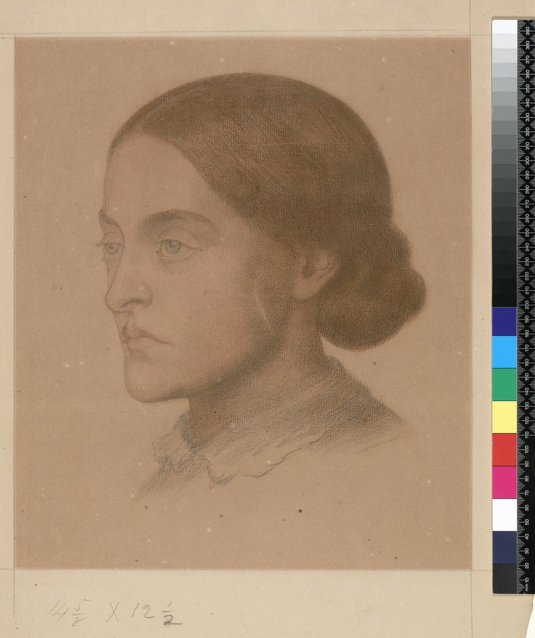 909 T.2268 Christina Rossetti (tegning) av Dante Gabriel Charles Rossetti