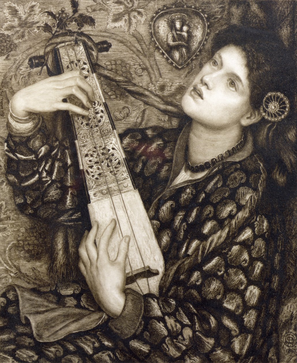 A Christmas Carol, gravert av Eugene Gaujean (1850-1900) pub. av Robert Dunthorne, 1891 av Dante Gabriel Charles Rossetti