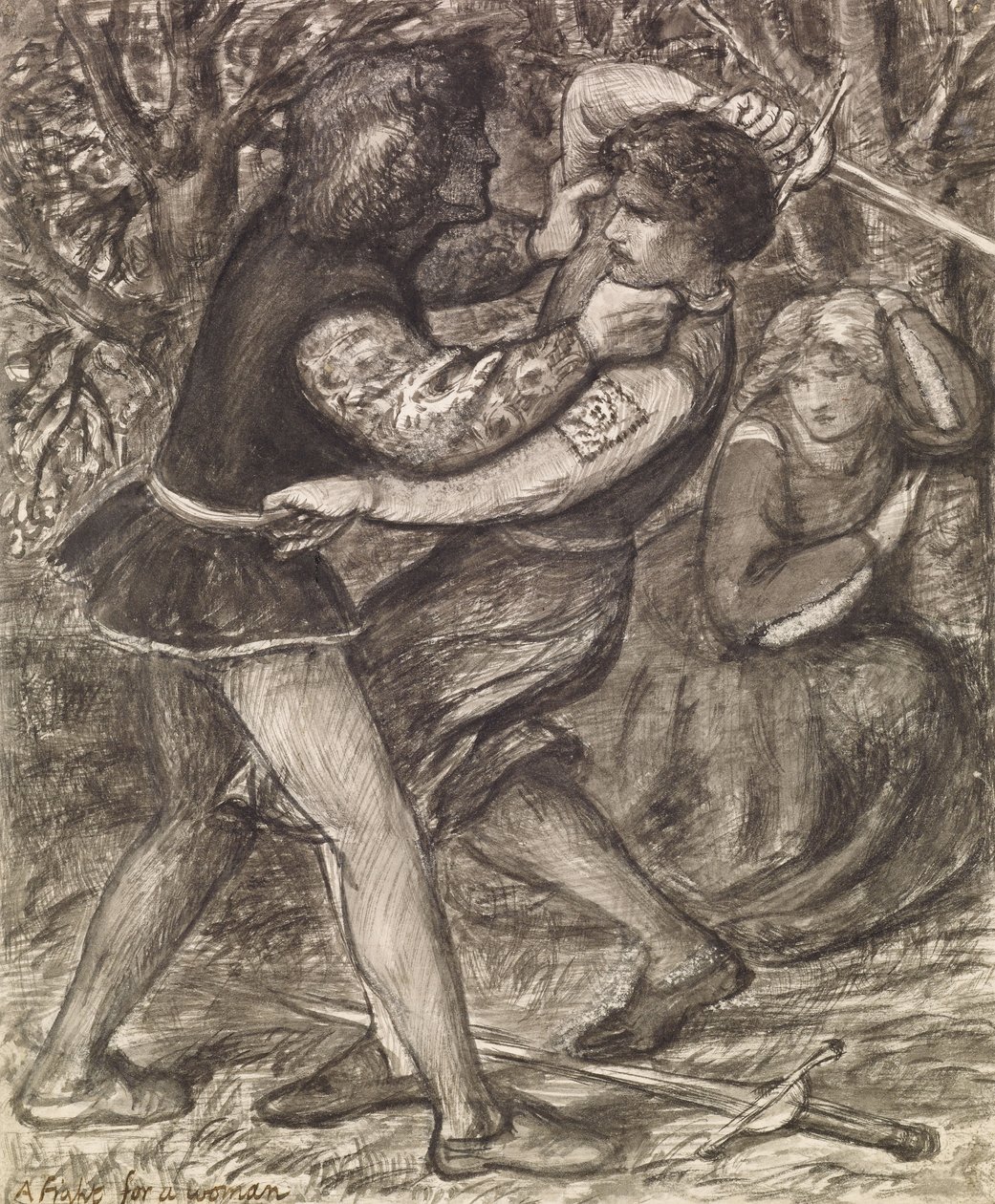 En kamp for en kvinne av Dante Gabriel Charles Rossetti