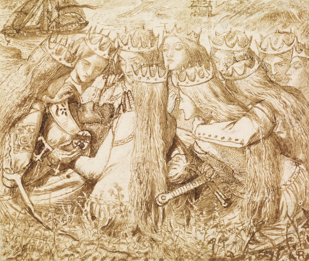 Design for Moxons Tennyson av Dante Gabriel Charles Rossetti