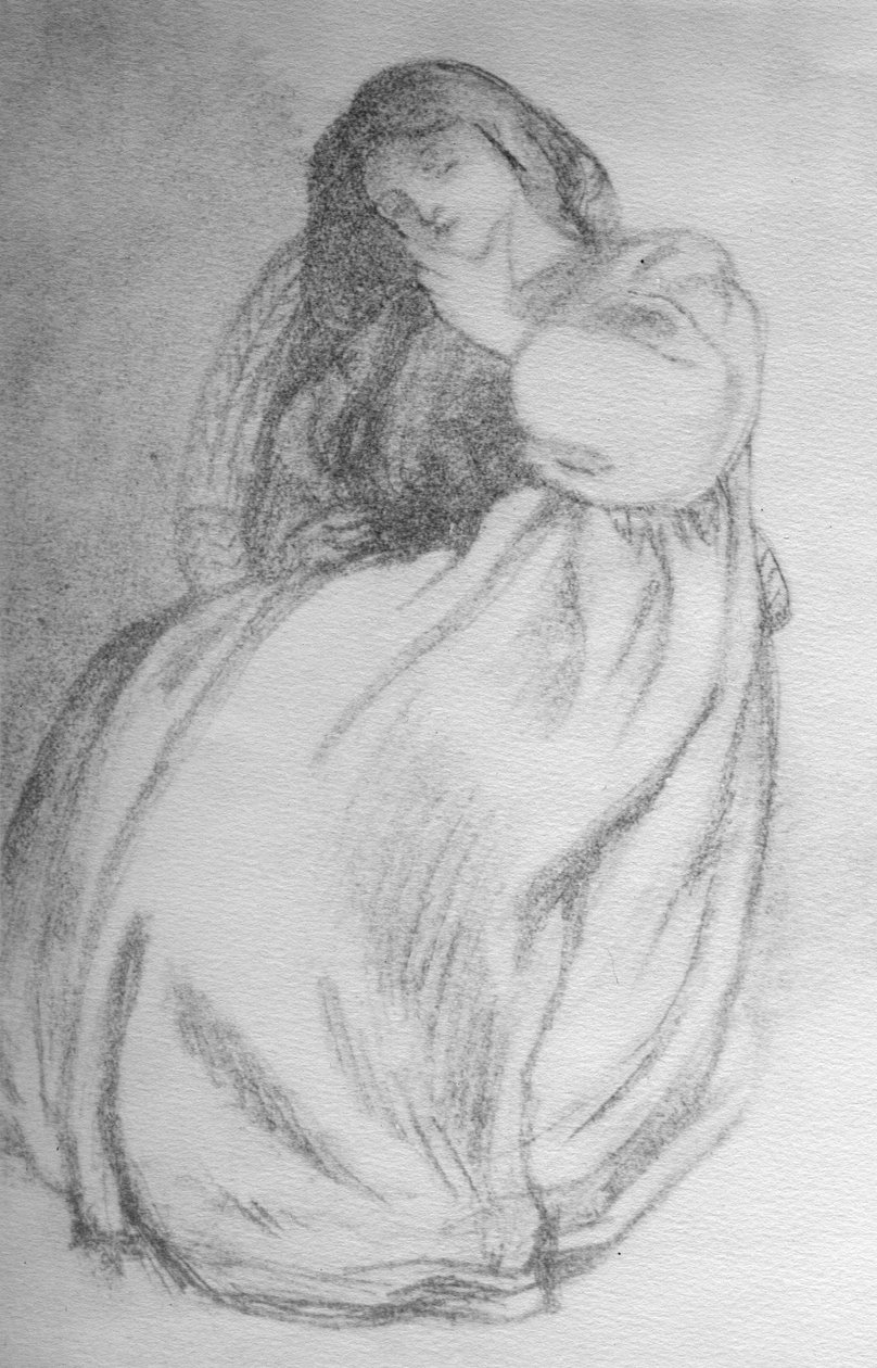 Elizabeth Siddal, ca. 1853 (grafitt på papir) av Dante Gabriel Charles Rossetti