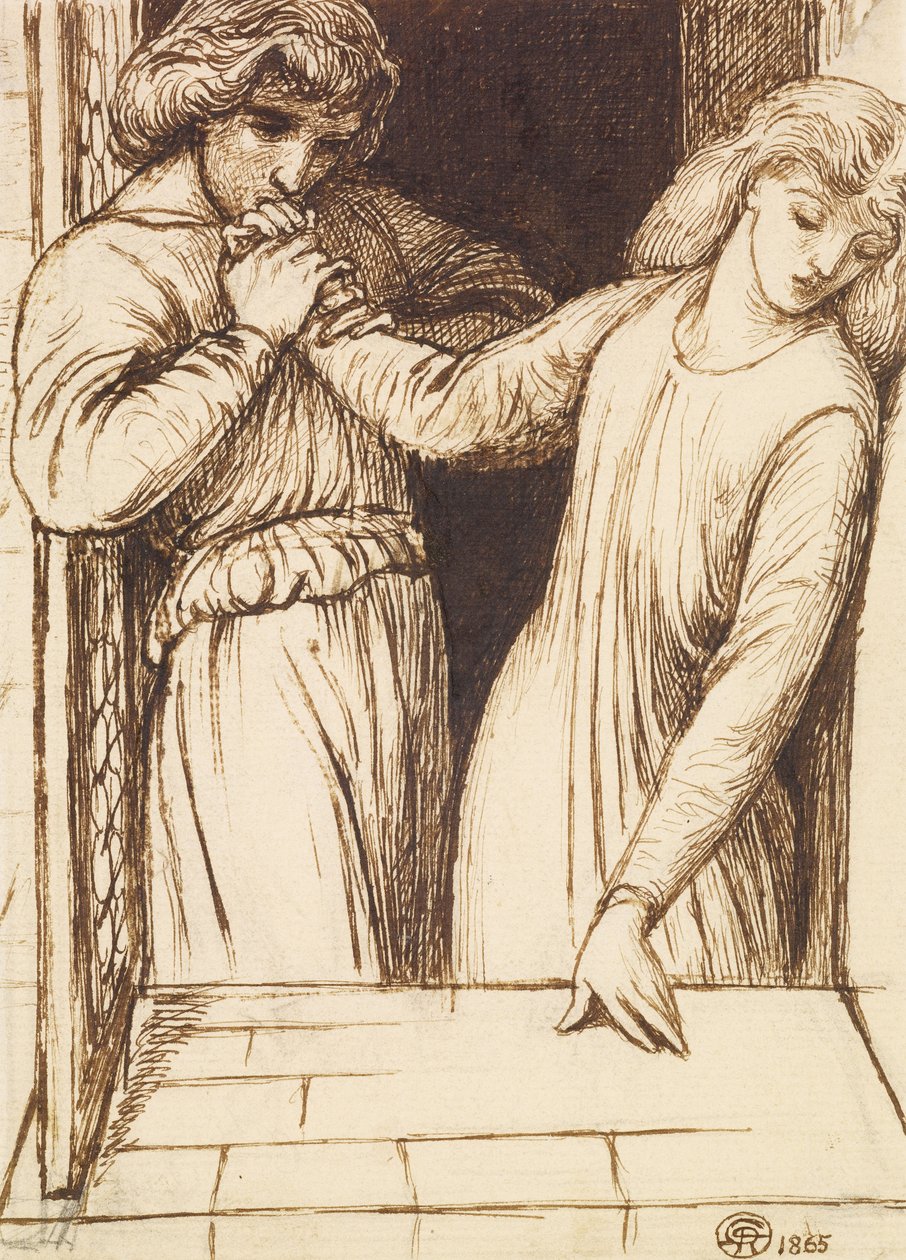 Hamlet og Ophelia av Dante Gabriel Charles Rossetti