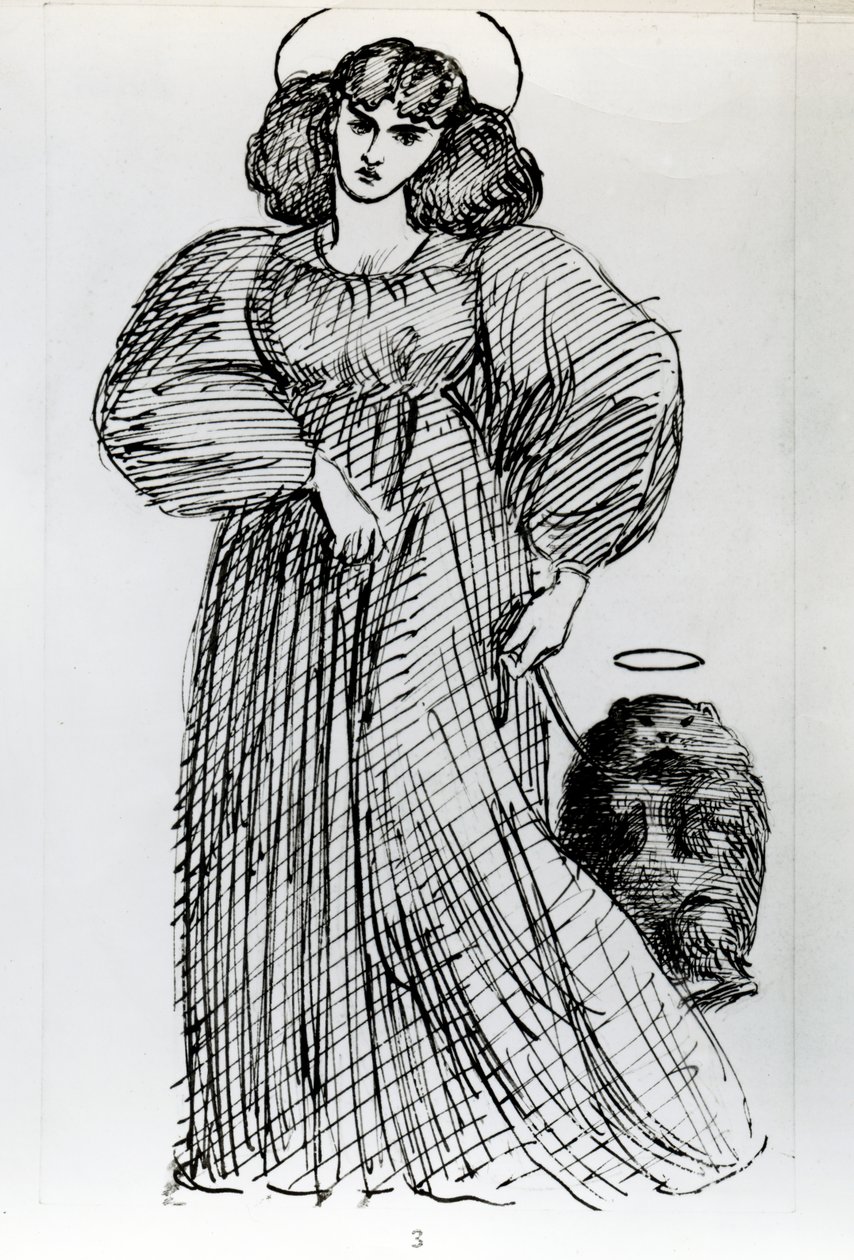Mrs. Morris and the Wombat, 1869 av Dante Gabriel Charles Rossetti