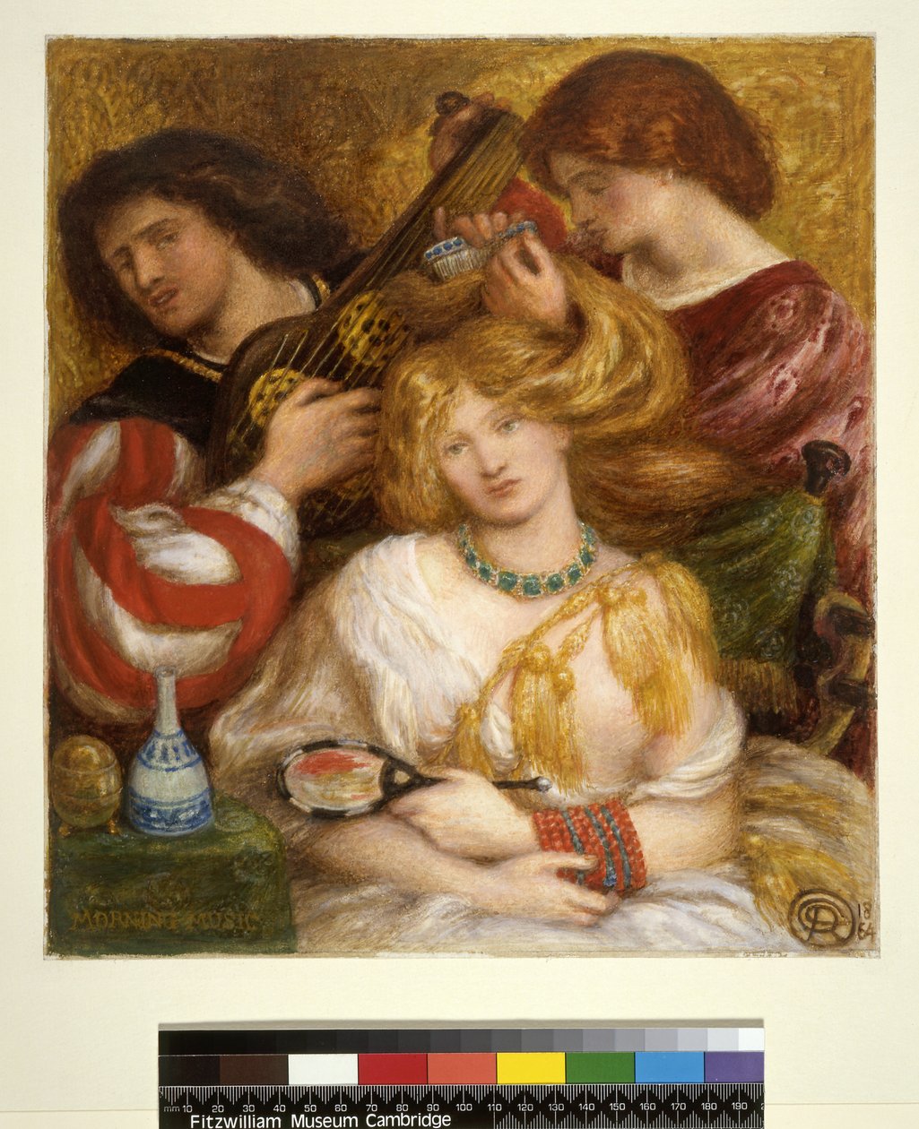No.1148 Morgenmusikk, 1864 (toalett og gouache) av Dante Gabriel Charles Rossetti