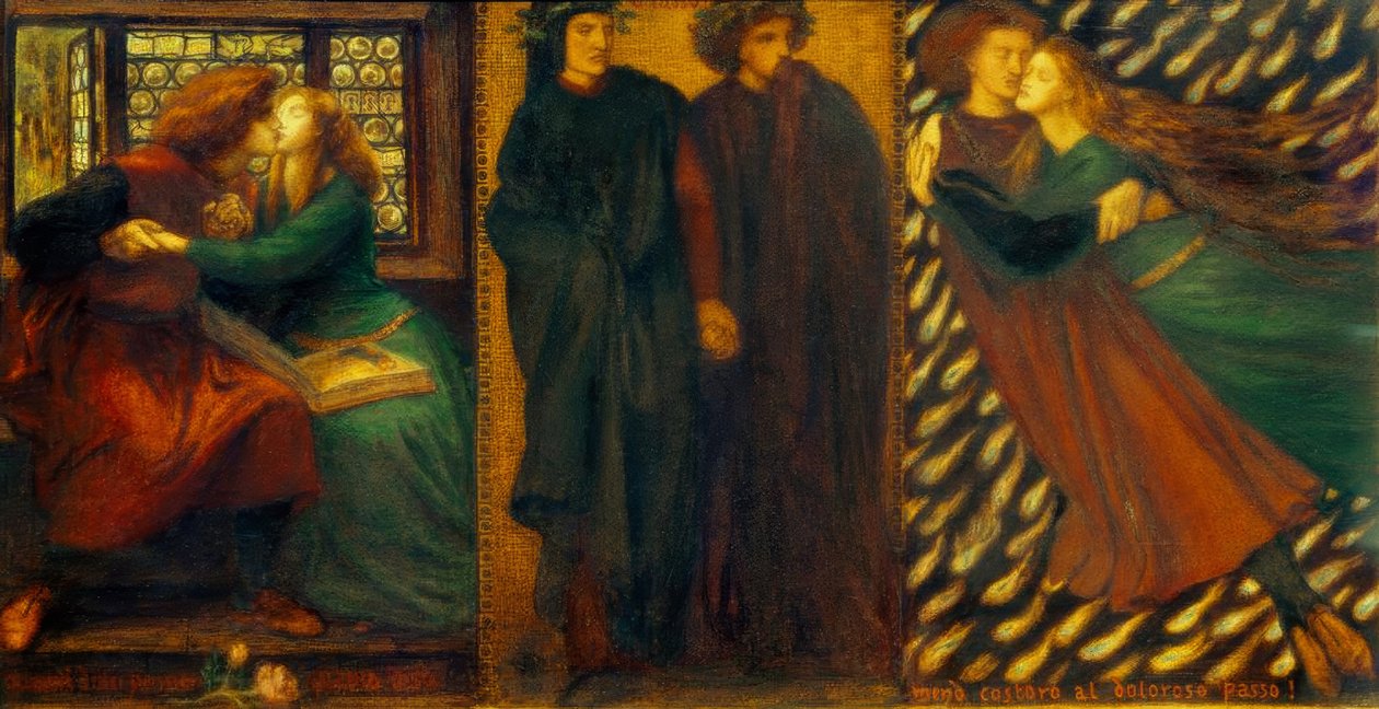 Paolo og Francesca fra Rimini av Dante Gabriel Charles Rossetti