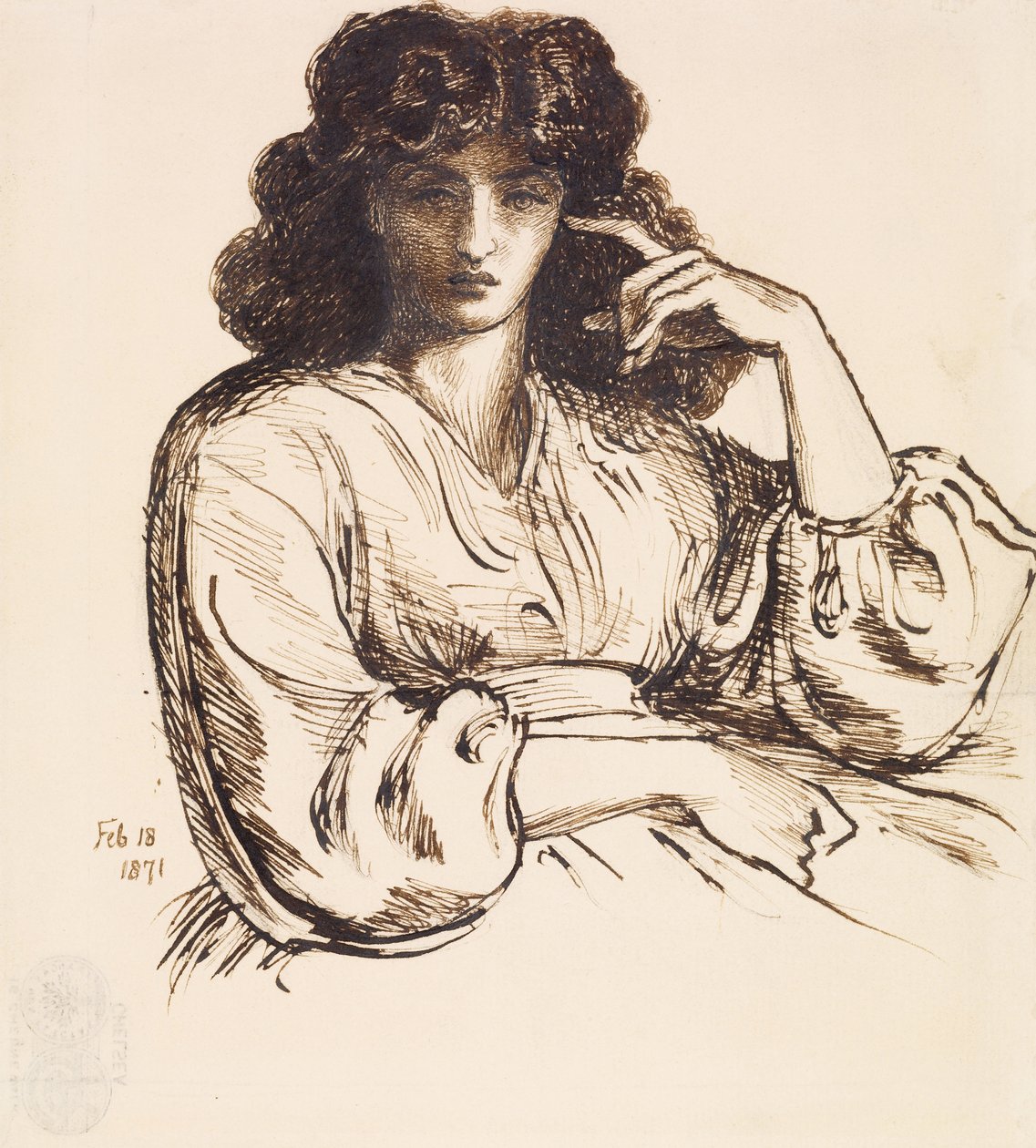 Portrett av Jane Morris av Dante Gabriel Charles Rossetti