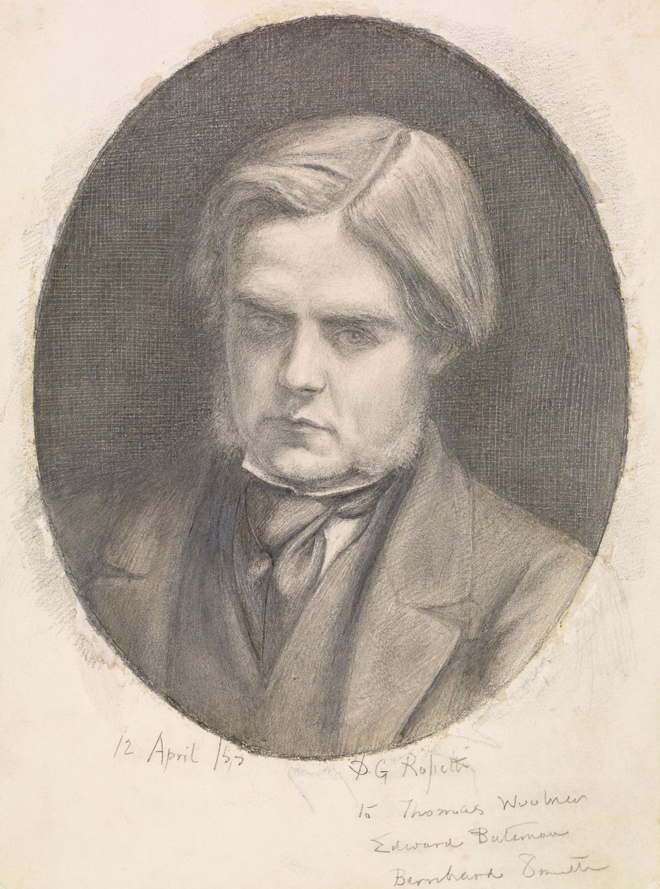 Portrett av William Holman Hunt (1827-1910) av Dante Gabriel Charles Rossetti