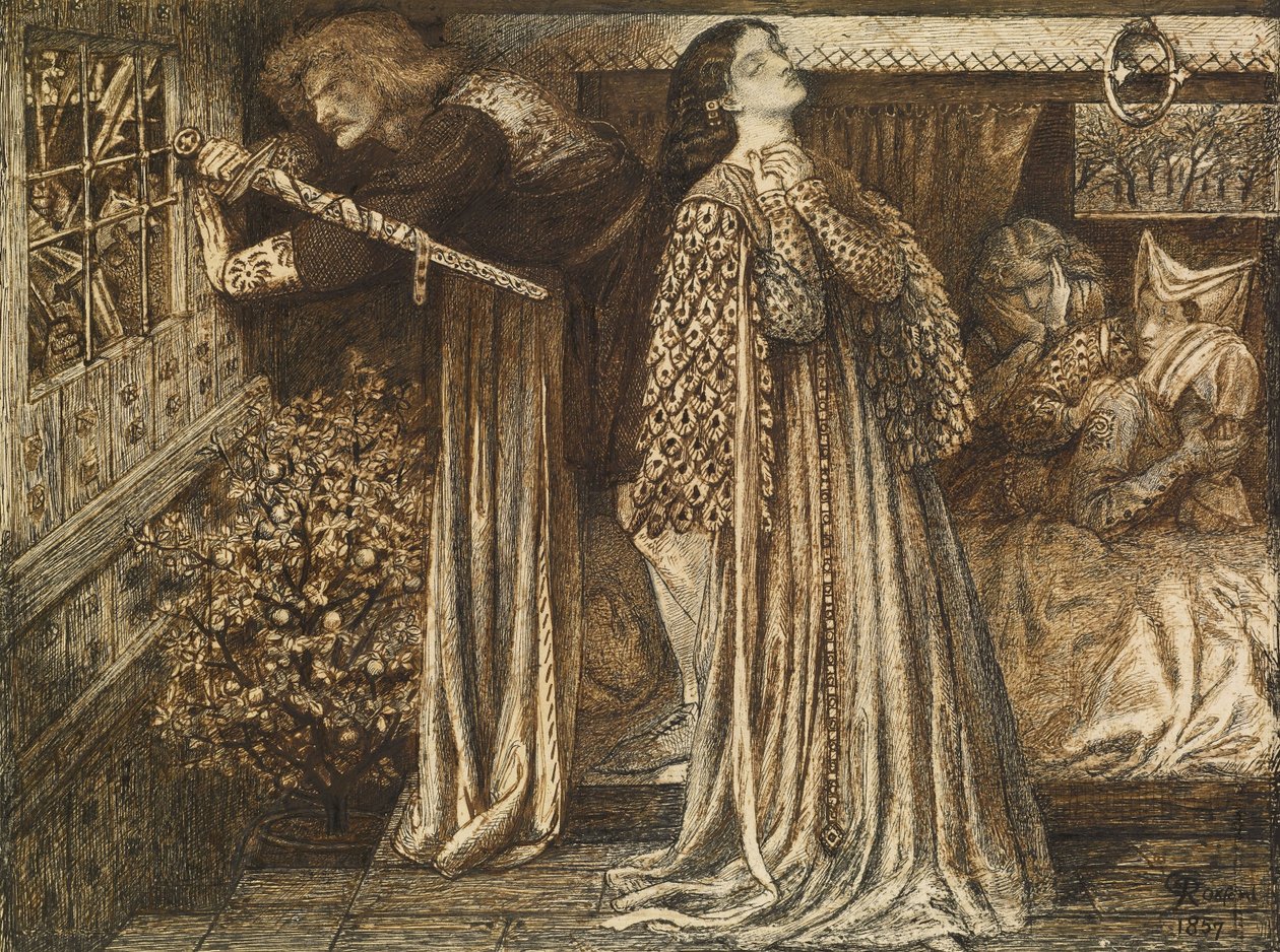 Sir Launcelot i Queens Chamber av Dante Gabriel Charles Rossetti