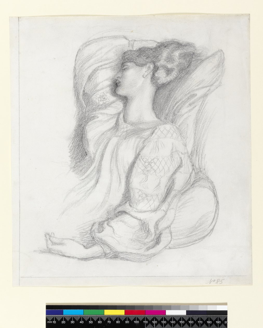 Studie av fru William Morris (1839-1914), ca. 1873 av Dante Gabriel Charles Rossetti