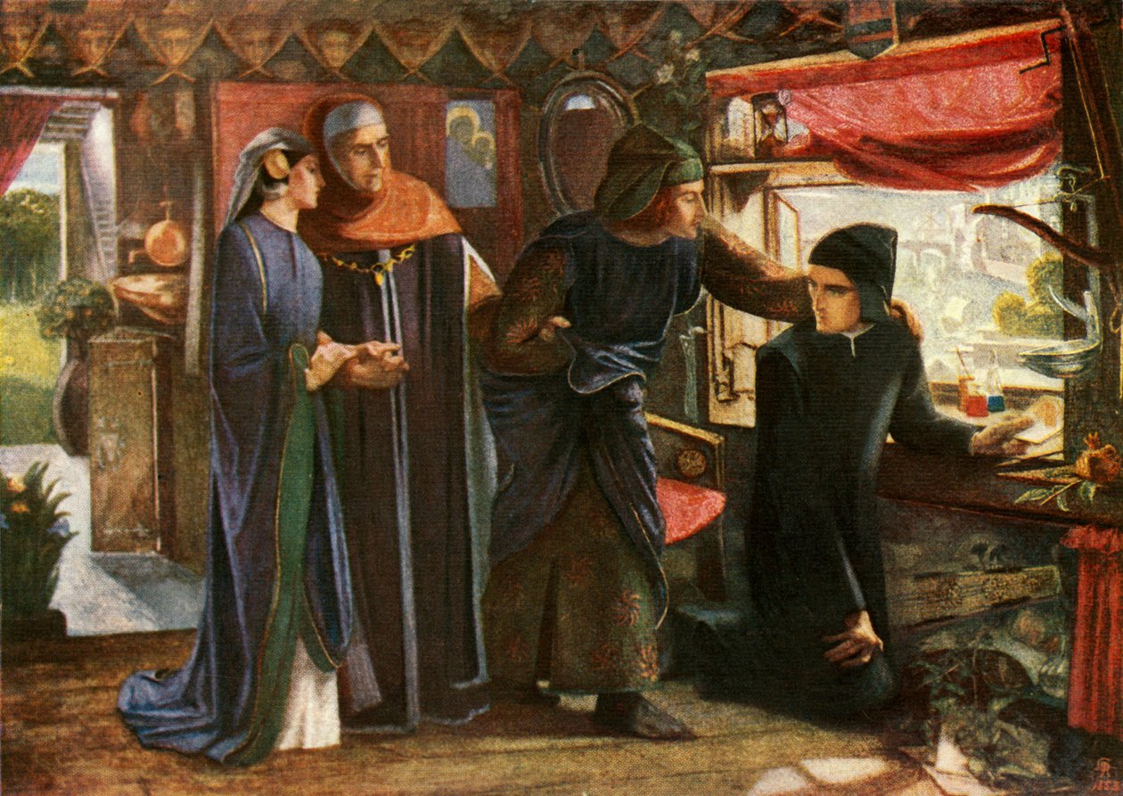 Dante Drawing the Angel, 1853, c1912 av Dante Gabriel Charles Rossetti