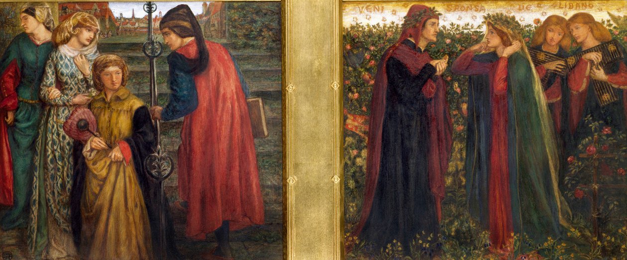 Dante hilser på Beatrice av Dante Gabriel Charles Rossetti
