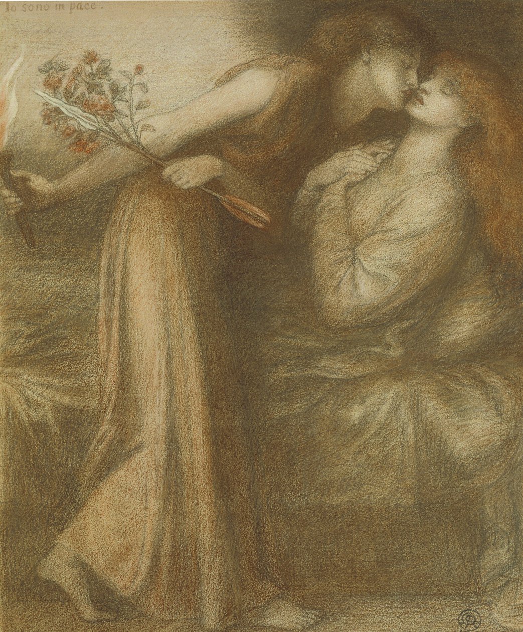 Dantes Dream on the Day of the Death of Beatrice Io sono in tempo, 1875 av Dante Gabriel Charles Rossetti