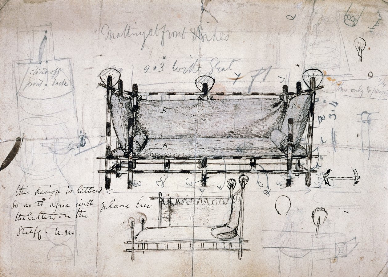 Design for sofa av Dante Gabriel Charles Rossetti