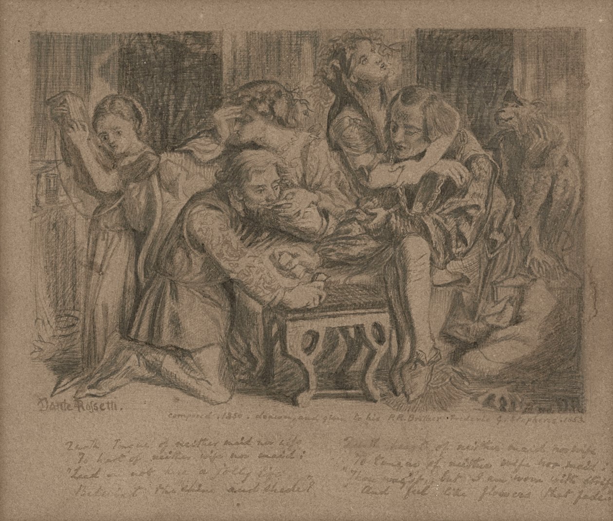 I går Rosa, 1850 av Dante Gabriel Charles Rossetti