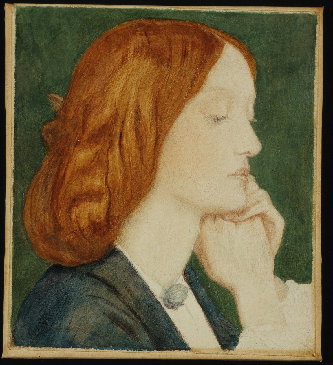 Portrett av Elizabeth Siddal (1829-62) 1854 (akvarell på papir) av Dante Gabriel Charles Rossetti