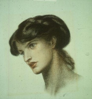Portrett av fru Stillman (farget kritt) av Dante Gabriel Charles Rossetti